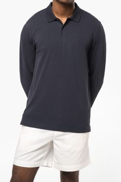 Herren Piqué-Polohemd lange Ärmel Bio-180