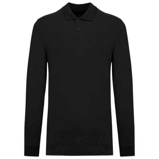 Herren Piqué-Polohemd lange Ärmel Bio-180