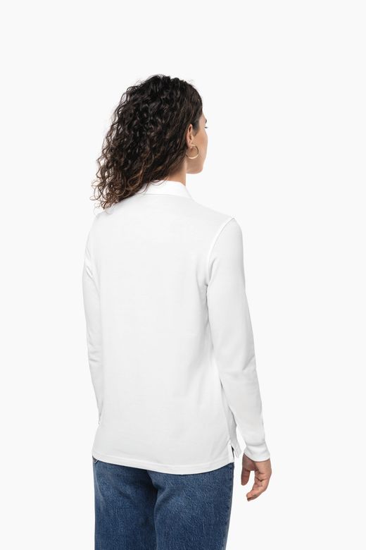 Damen Piqué-Polohemd lange Ärmel Bio180