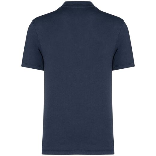 Eco-friendly men's washed effect jersey polo shirt