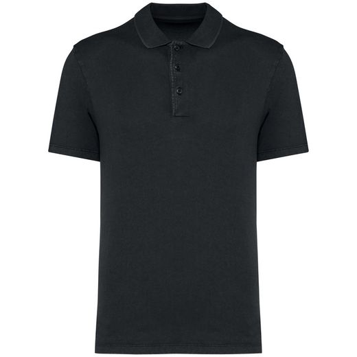 Umweltfreundliches ausgewaschenes Herren-Polohemd aus Jersey