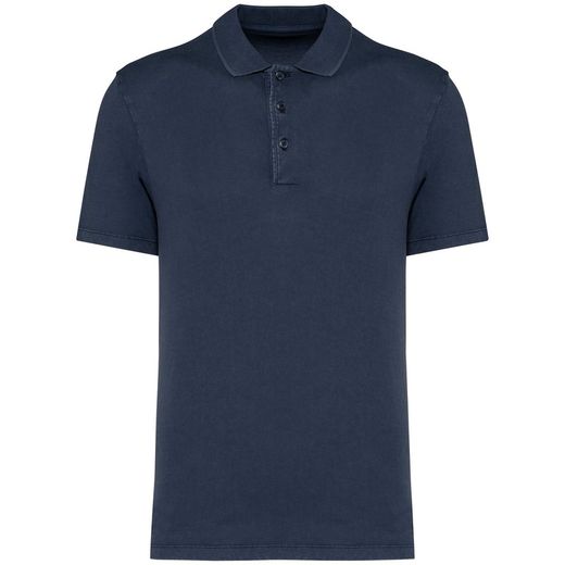 Umweltfreundliches ausgewaschenes Herren-Polohemd aus Jersey