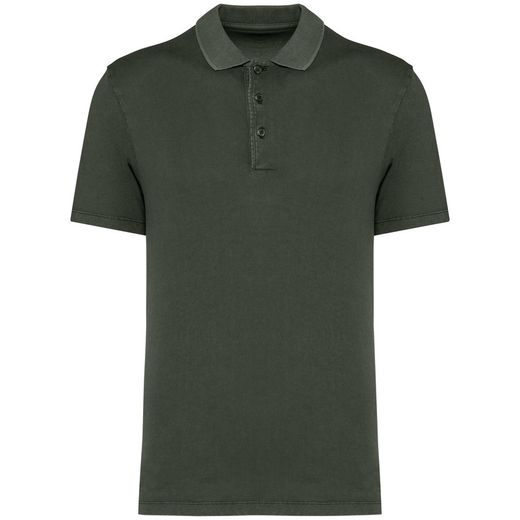 Umweltfreundliches ausgewaschenes Herren-Polohemd aus Jersey