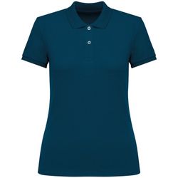 Eco-friendly ladies pique knit polo shirt