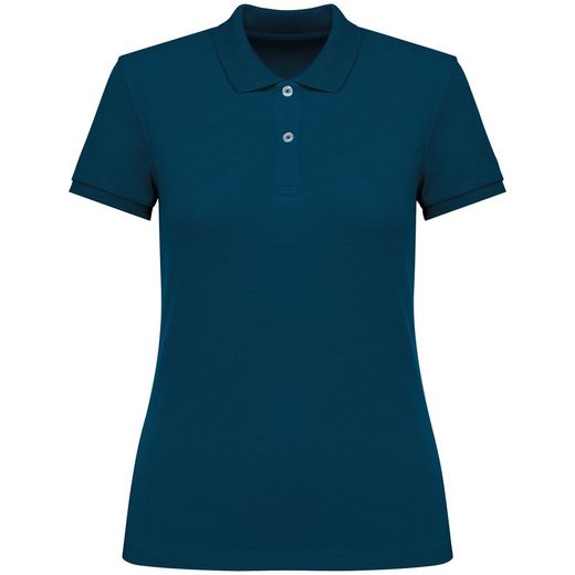 Eco-friendly ladies pique knit polo shirt