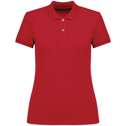 Eco-friendly ladies pique knit polo shirt