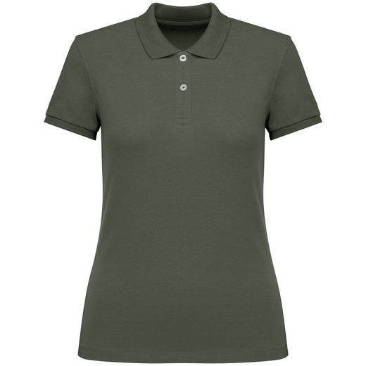 Eco-friendly ladies pique knit polo shirt