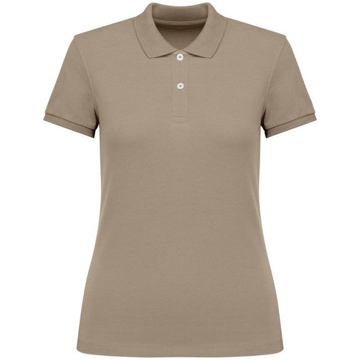 Eco-friendly ladies pique knit polo shirt