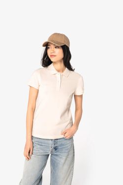 Eco-friendly ladies pique knit polo shirt