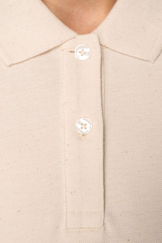 Eco-friendly ladies pique knit polo shirt