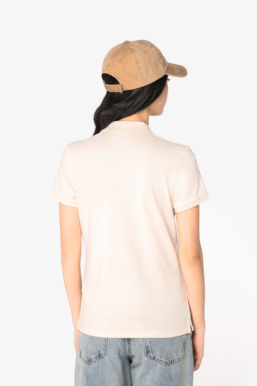 Eco-friendly ladies pique knit polo shirt