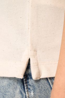 Eco-friendly ladies pique knit polo shirt