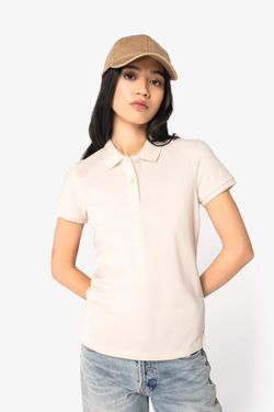 Eco-friendly ladies pique knit polo shirt