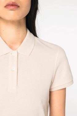 Eco-friendly ladies pique knit polo shirt