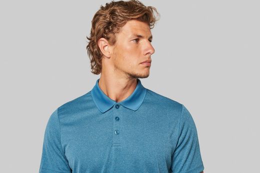 Polo Jaspeado De Manga Corta Adulto