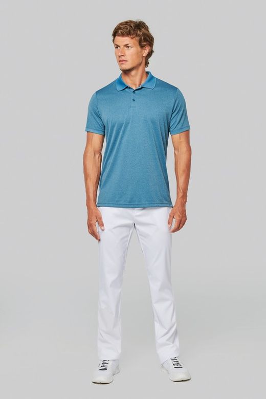 Polo Jaspeado De Manga Corta Adulto
