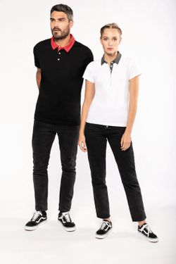 Bicolor Jersey Polo für Herren