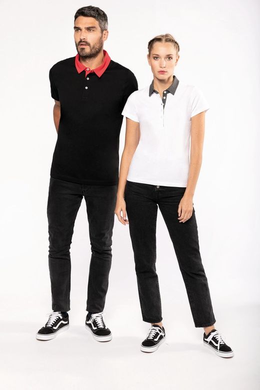 Bicolor Jersey Polo für Herren
