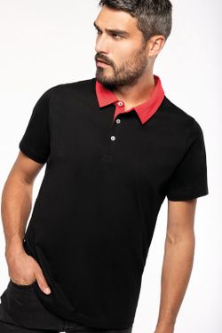 Bicolor Jersey Polo für Herren