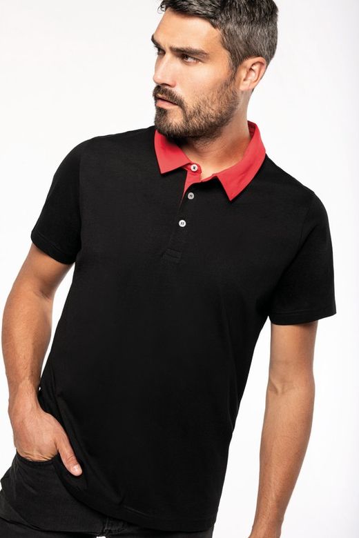 Bicolor Jersey Polo für Herren