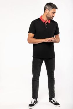 Bicolor Jersey Polo für Herren