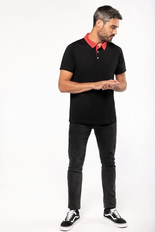 Bicolor Jersey Polo für Herren