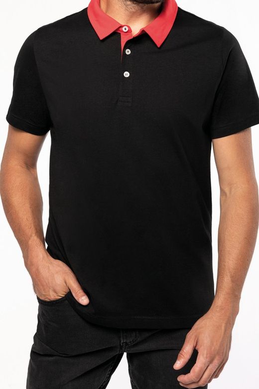 Bicolor Jersey Polo für Herren