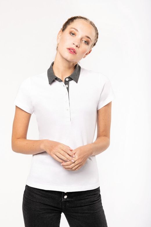 Polo Jersey Bicolor Mujer