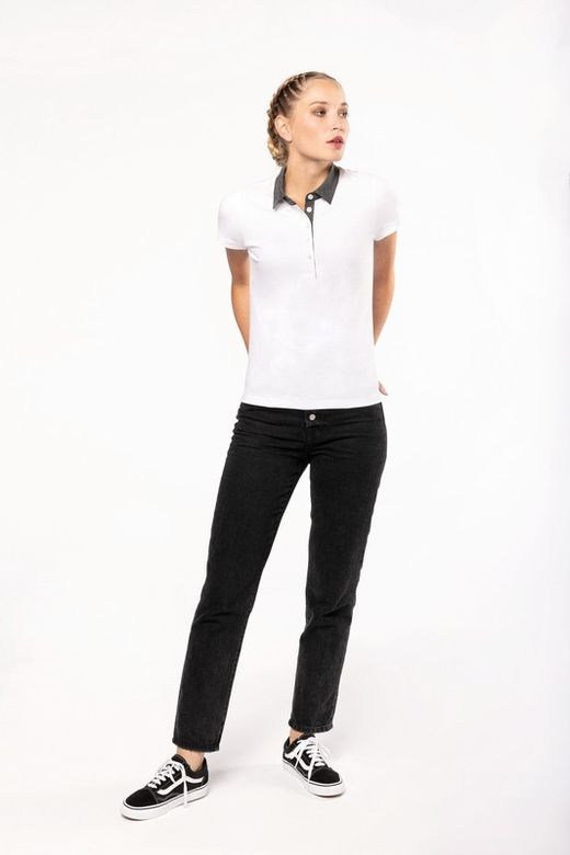 Polo Jersey Bicolor Mujer