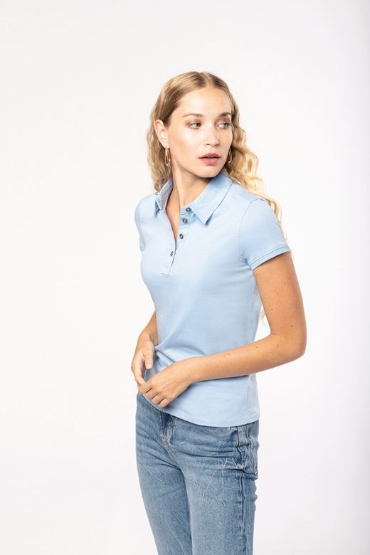 Jersey-Kurzarm-Polohemd für Damen