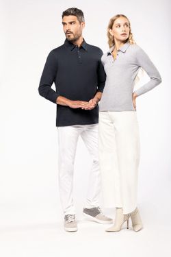 Polo jersey manches longues homme