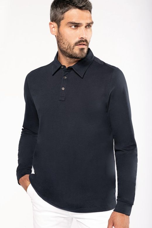 Polo jersey manches longues homme