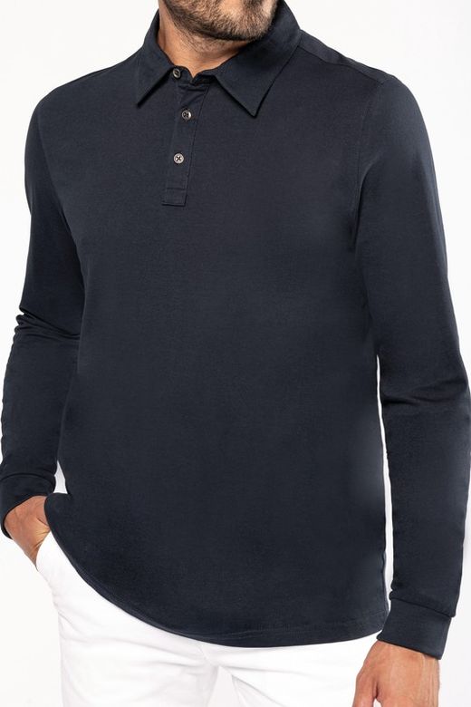 Polo jersey manches longues homme