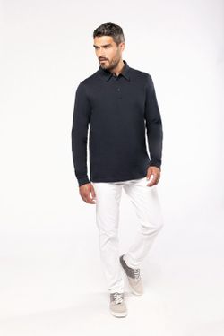 Polo jersey manches longues homme