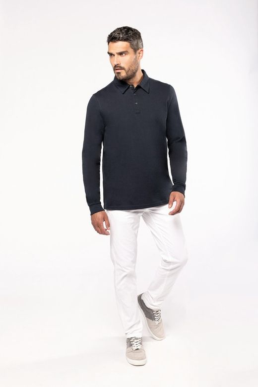 Polo jersey manches longues homme
