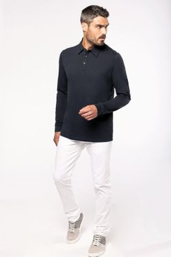 Polo jersey manches longues homme