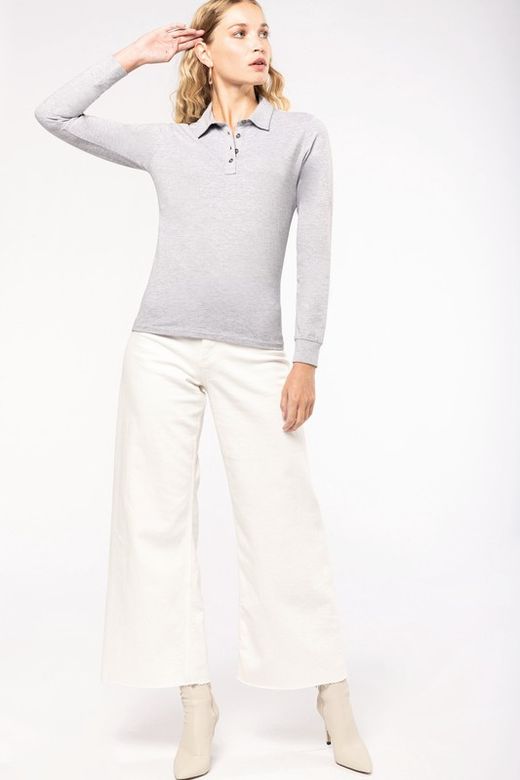 Polo jersey manga larga mujer