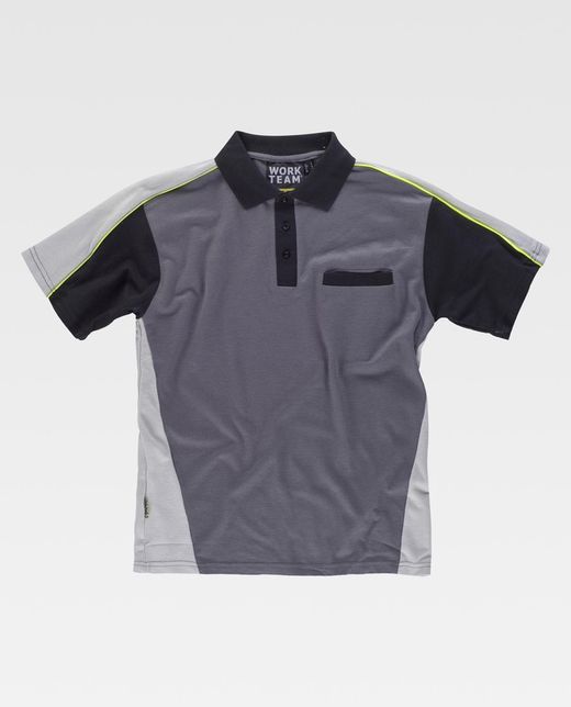 Polo line 5 combined in 3 colors with reflective piping Dark Gray Light Gray Black