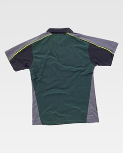 Polo Linie 5 in 3 Farben kombiniert mit reflektierenden Paspeln Grün Dunkelgrau Schwarz