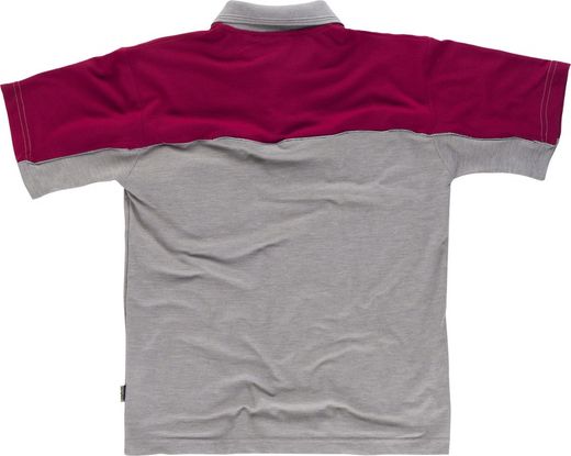 Linie 8 kurzärmeliges Poloshirt kombiniert mit einer kastanienbraunen Brusttasche