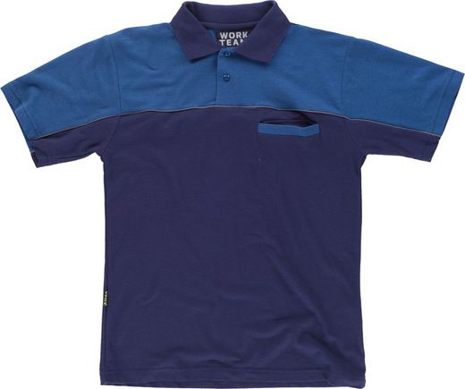 Polo linea 8 manga corta combinado Marino Azafata