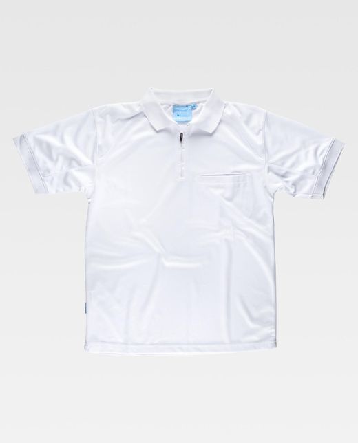 100% Polyester Weißes Kurzarm-Poloshirt