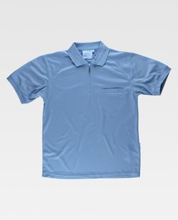 Hellblaues Kurzarm-Poloshirt aus 100% Polyester
