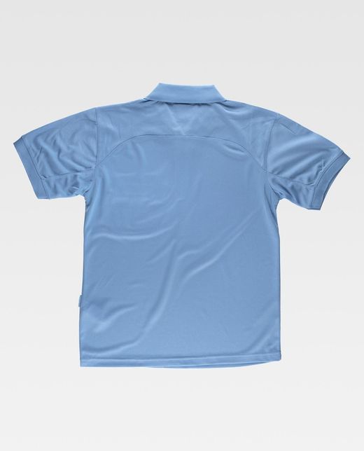 Hellblaues Kurzarm-Poloshirt aus 100% Polyester