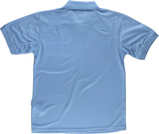 Hellblaues Kurzarm-Poloshirt aus 100% Polyester