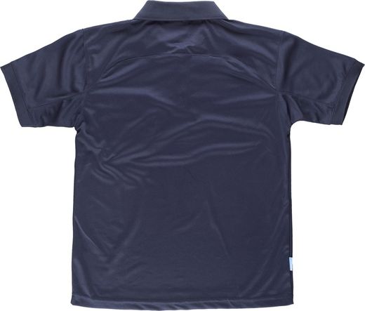 Polo 100% poliéster de manga curta azul marinho