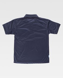 Polo 100% poliéster de manga curta azul marinho
