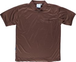 Polo manga corta 100% poliéster Marrón