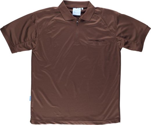 Polo a maniche corte 100% poliestere marrone