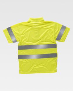 Hochsichtbares kurzärmeliges Poloshirt mit reflektierenden Bändern am Oberkörper und an den Ärmeln EN ISO 20471: 2013 Yellow AV